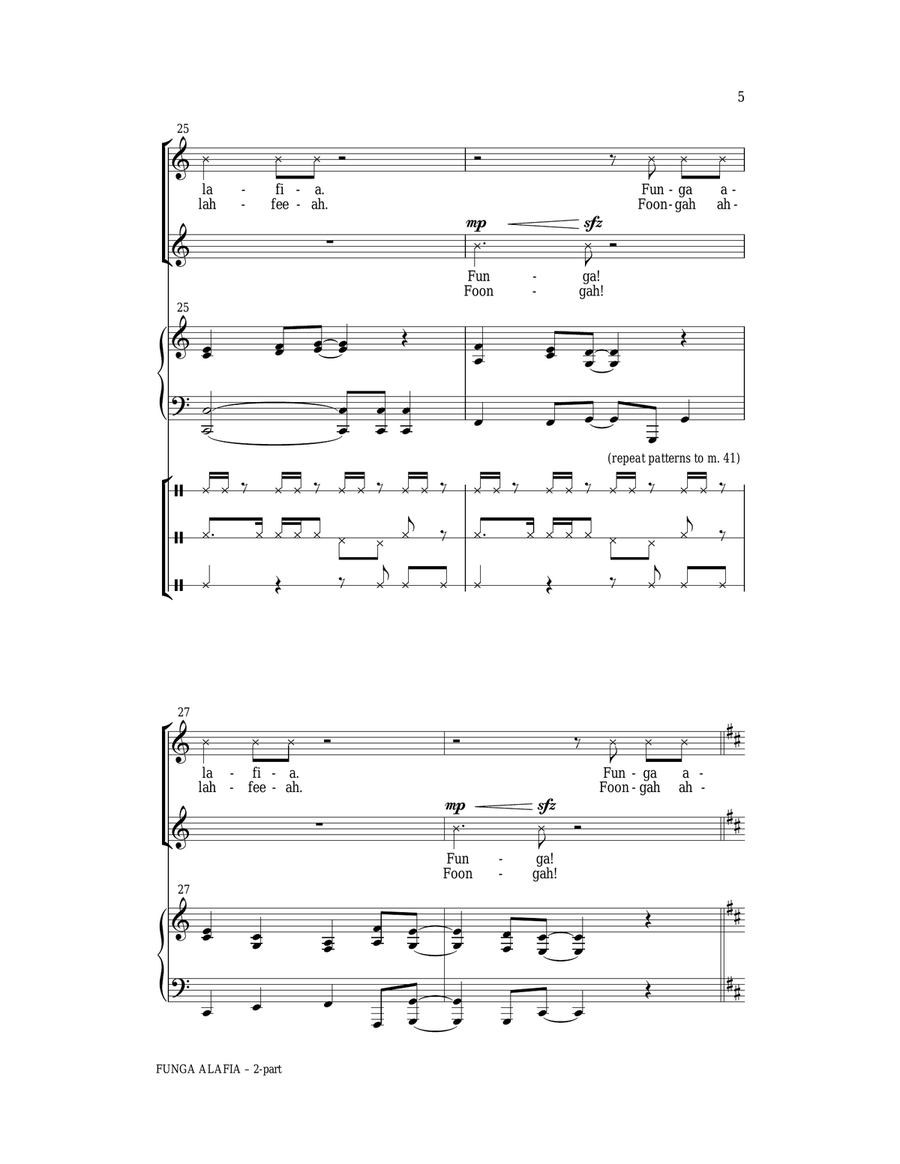 Funga Alafia (arr. Jill Gallina) 2-Part scores gallery preview page 5