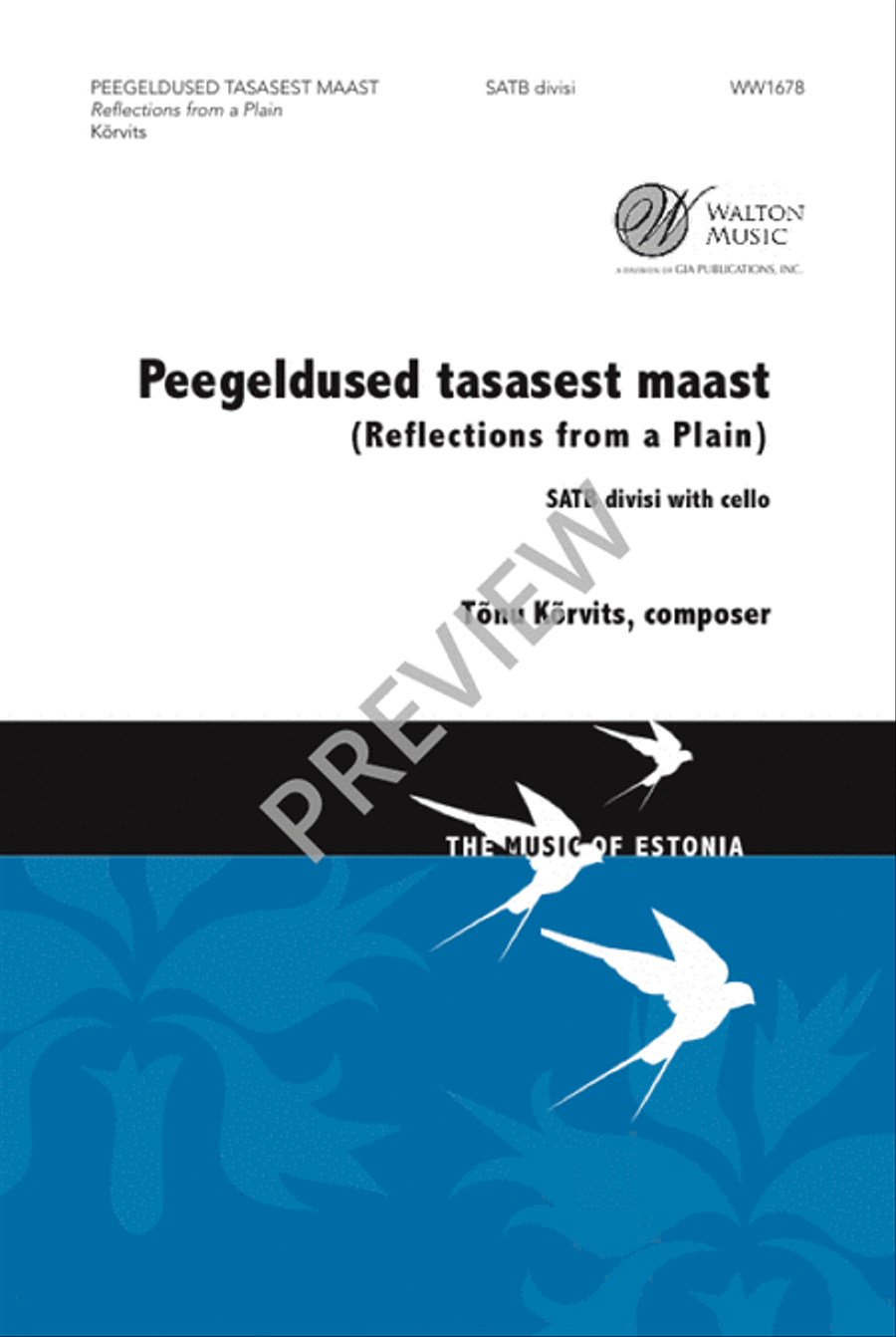 Peegeldused tasasest maast (with Cello) 4-Part scores gallery preview page 2