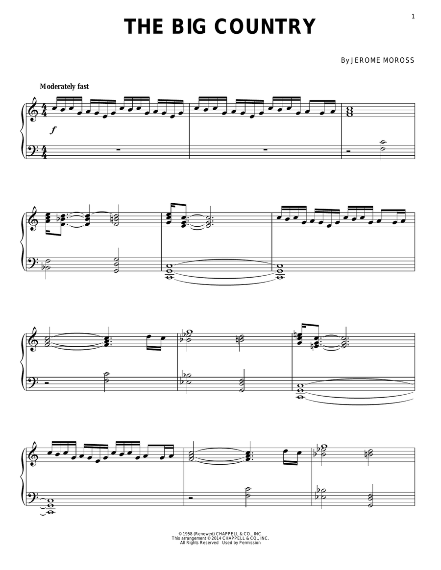The Big Country The Big Country Piano Solo scores gallery preview page 1