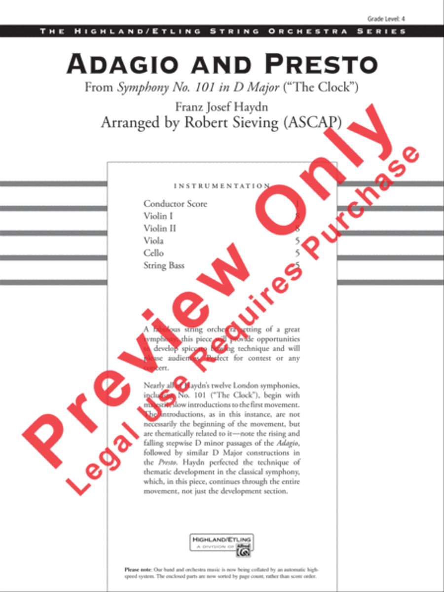 Adagio and Presto String Orchestra scores gallery preview page 2