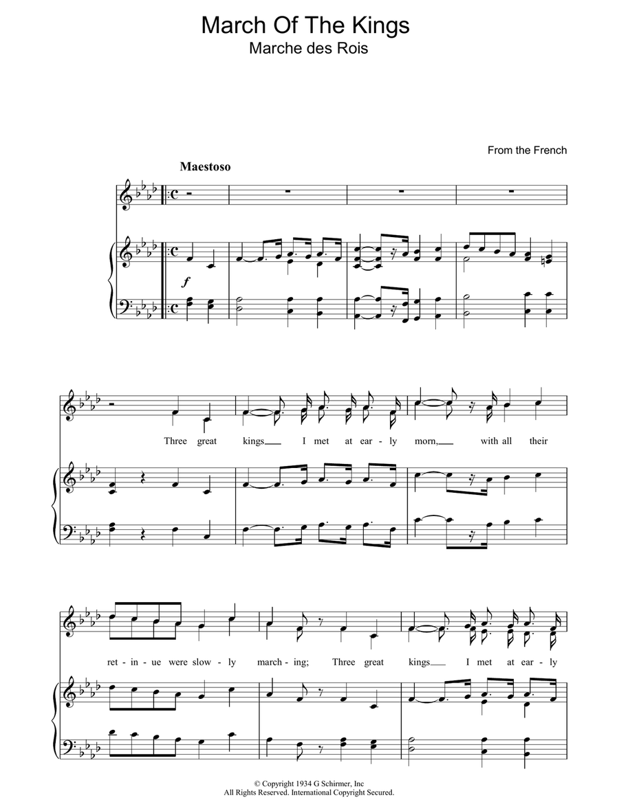 March Of The Kings March Of The Kings Piano, Vocal, Guitar scores gallery preview page 1