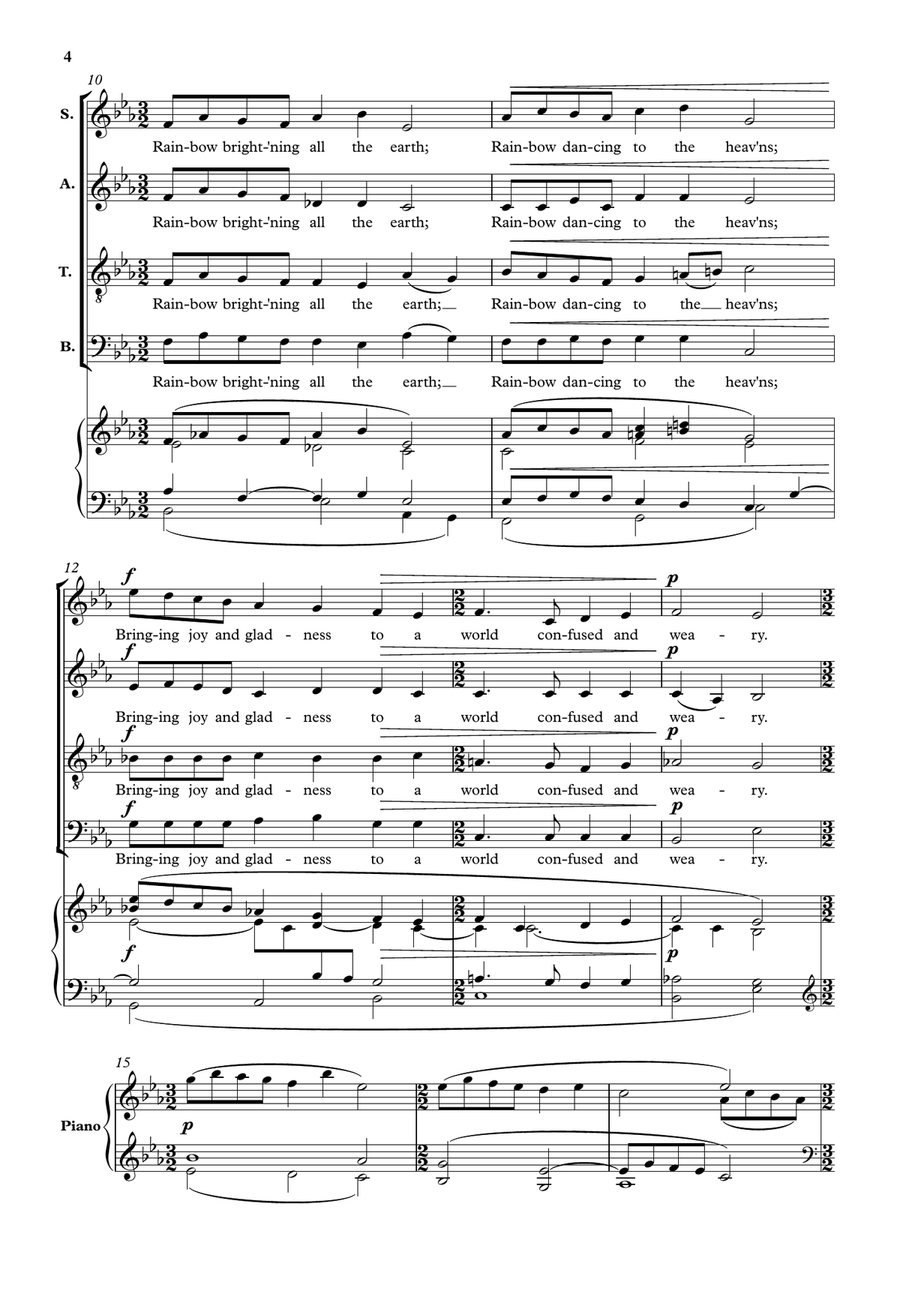 Rainbow (SATB and piano) 4-Part scores gallery preview page 4