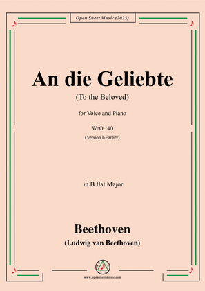 Book cover for Beethoven-An die Geliebte(To the Beloved),in B flat Major