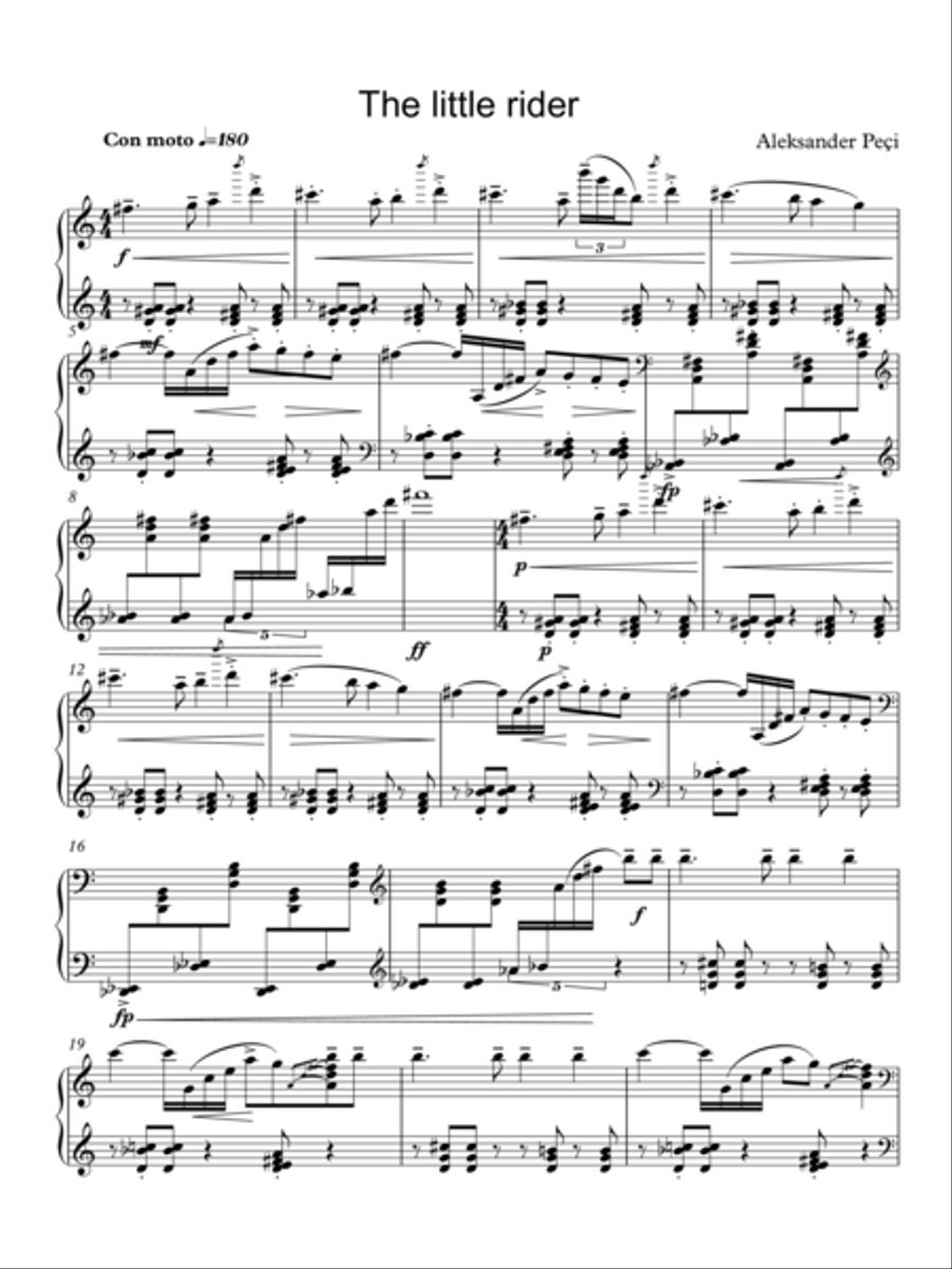The little rider Piano Solo scores gallery preview page 1