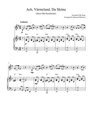 Ach, Värmeland, Du Sköna (Dear Old Stockholm) (for Bb trumpet solo and piano accompaniment)