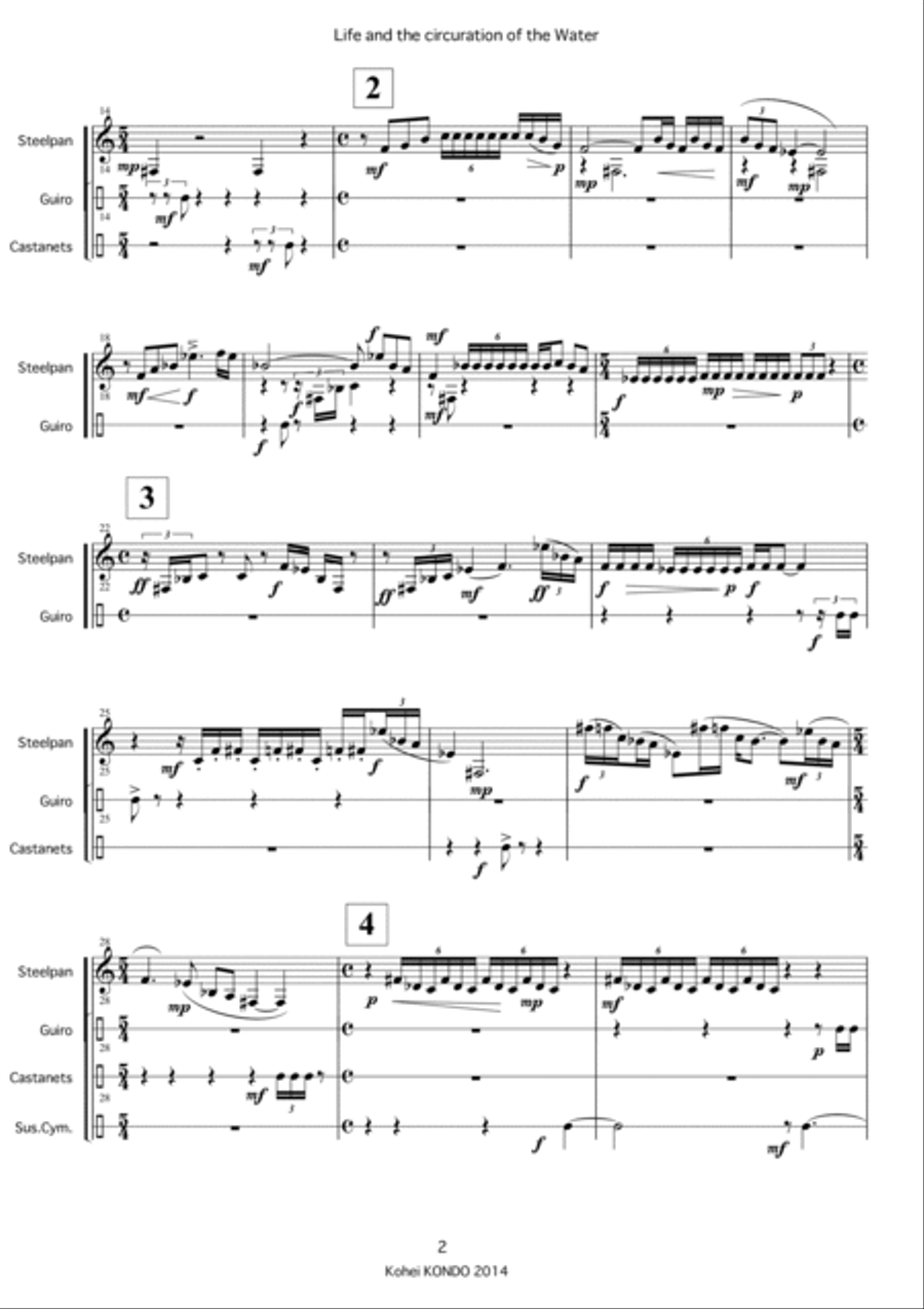 Life and the circuration of the Water　for percussion player　 Op.141 Percussion Ensemble scores gallery preview page 3