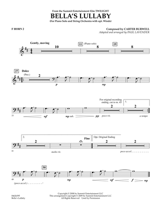 Bella's Lullaby (from "Twilight") - F Horn 2