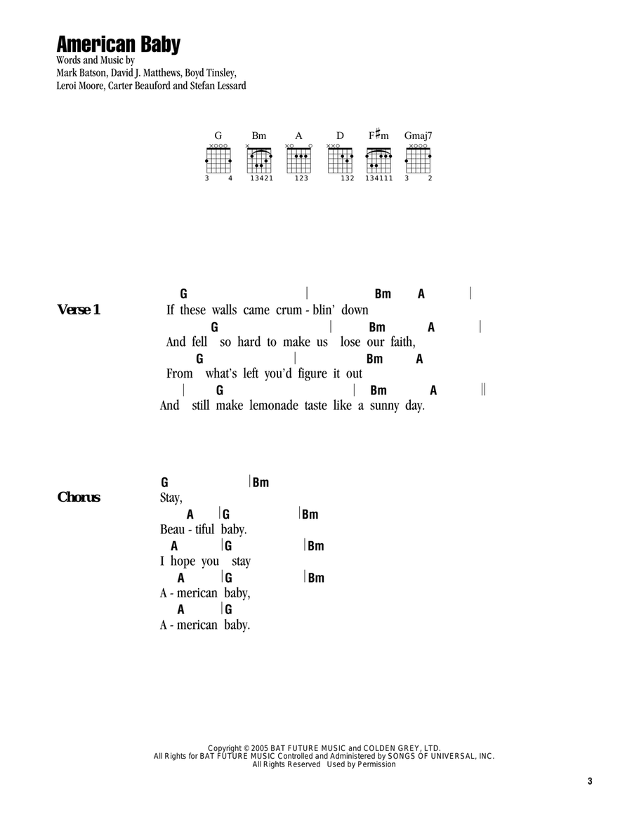American Baby Acoustic Guitar scores gallery preview page 1