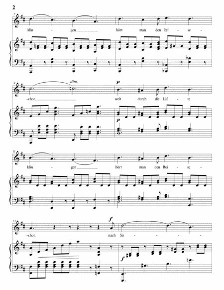 HENSEL: Nach Süden, Op. 10 no. 1 (transposed to D major)