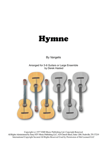 Hymne by Vangelis Guitar Ensemble - Digital Sheet Music