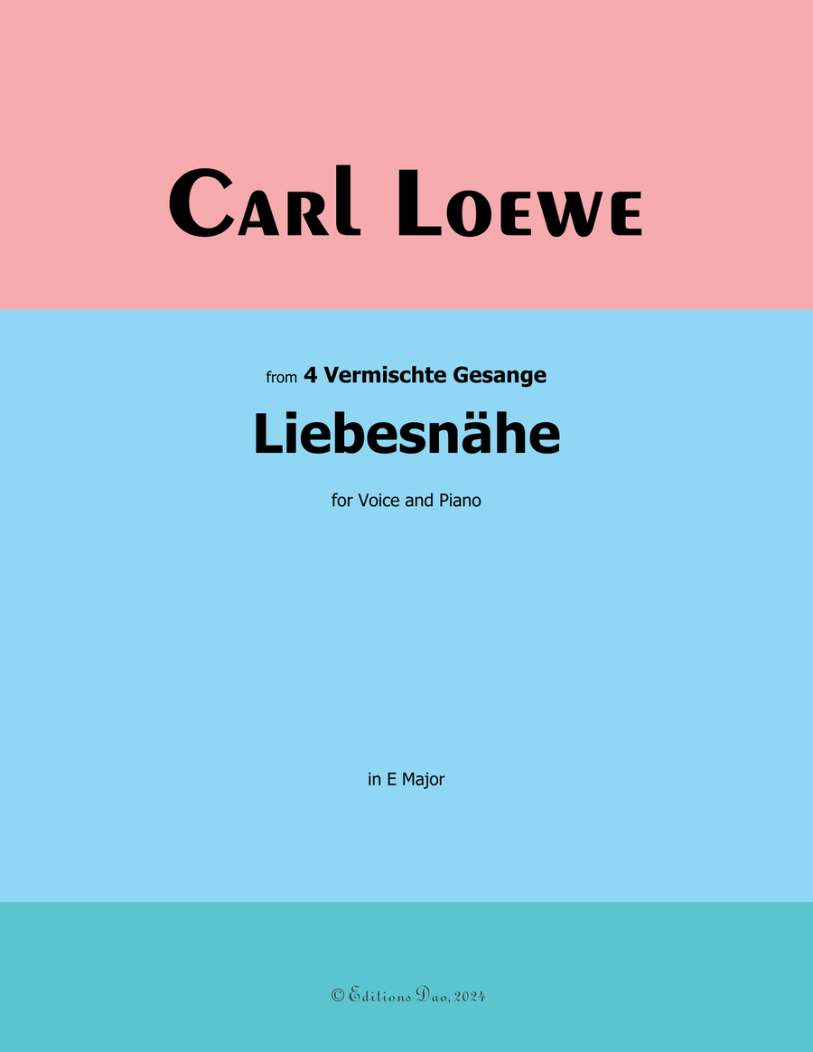 Liebesnahe, by Carl Loewe, in E Major Voice scores gallery preview page 1