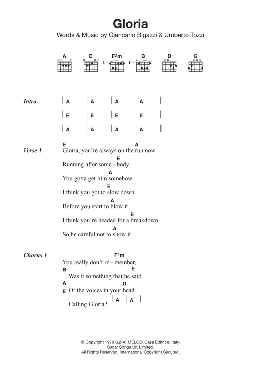 Gloria Acoustic Guitar scores gallery preview page 1