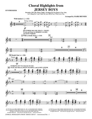 Jersey Boys (Choral Highlights) - Synthesizer