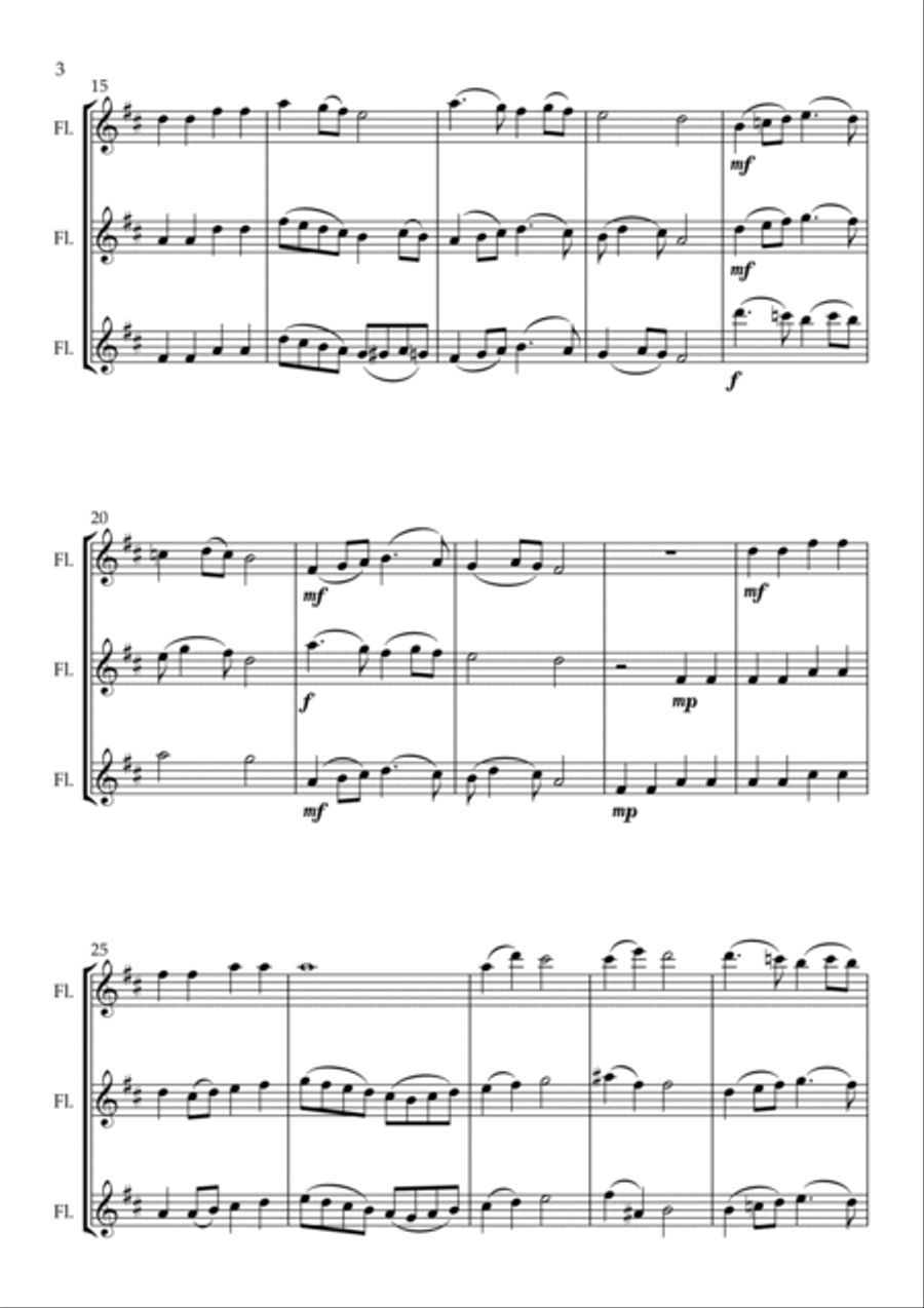 Hail The Day That Sees Him Rise, for Flute Trio Flute Trio scores gallery preview page 4