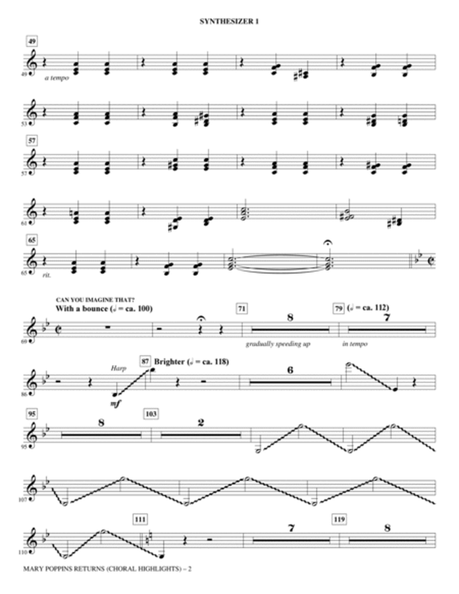 Mary Poppins Returns (Choral Highlights) (arr. Roger Emerson) - Synth 1