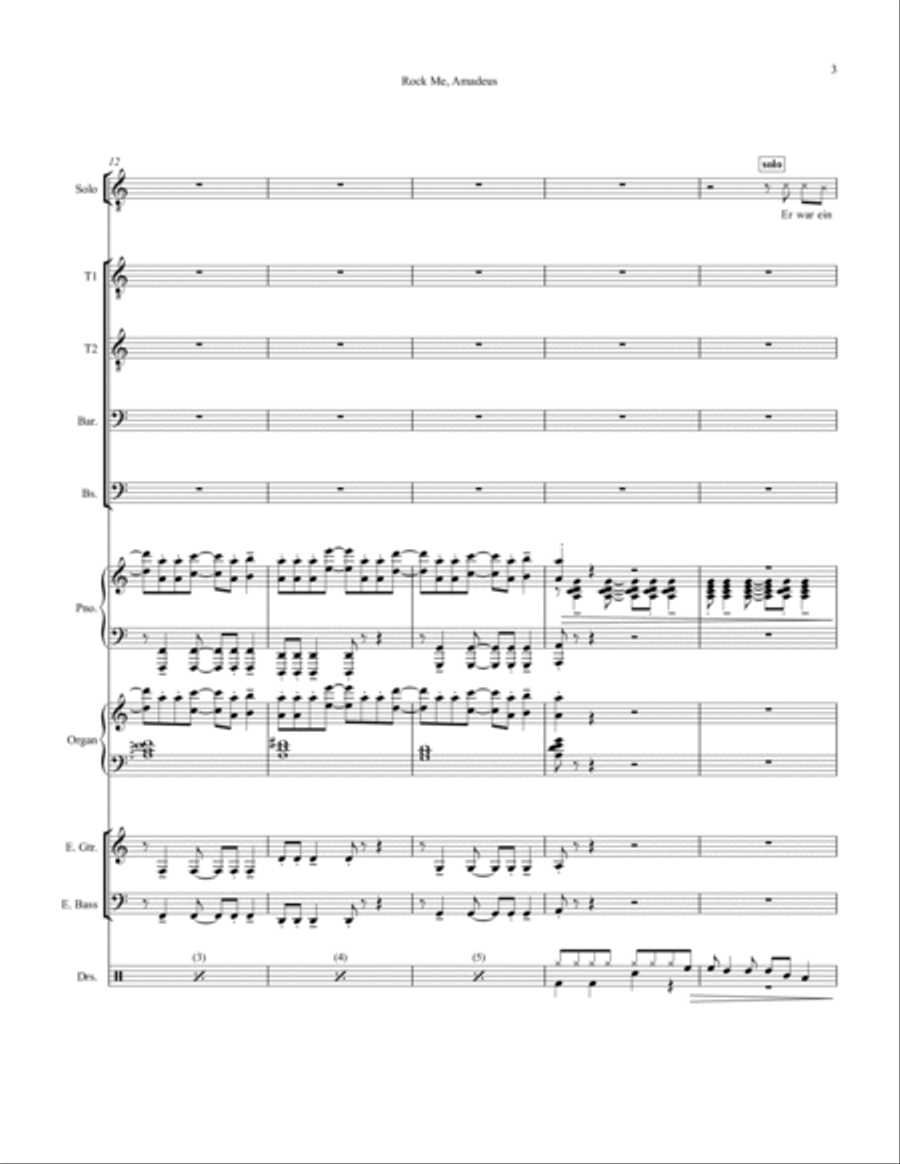 Rock Me Amadeus Small Ensemble scores gallery preview page 3