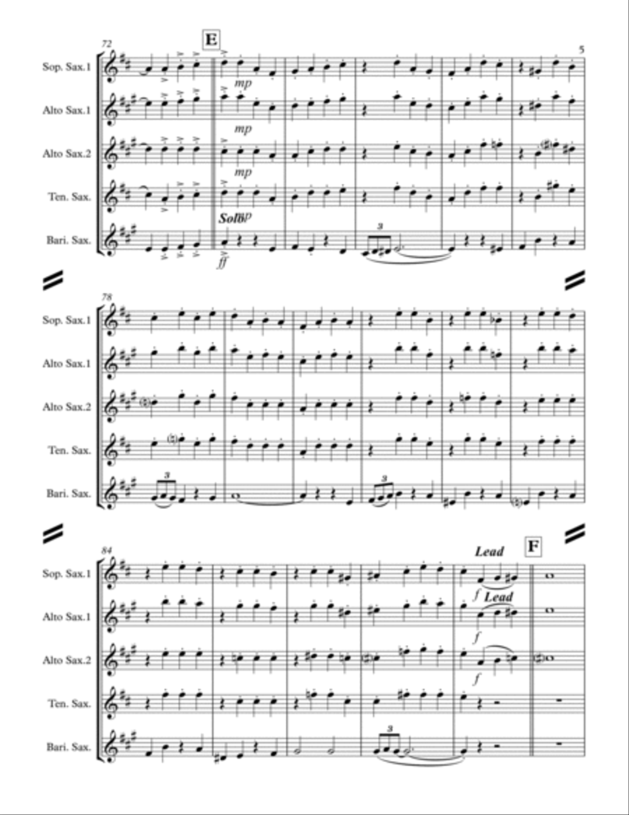 Yes! We Have No Bananas (for Saxophone Quartet SATB or AATB) Saxophone Quartet scores gallery preview page 6