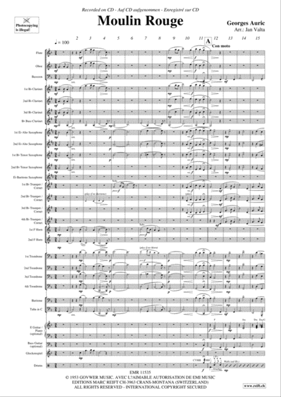 Moulin Rouge Concert Band scores gallery preview page 4