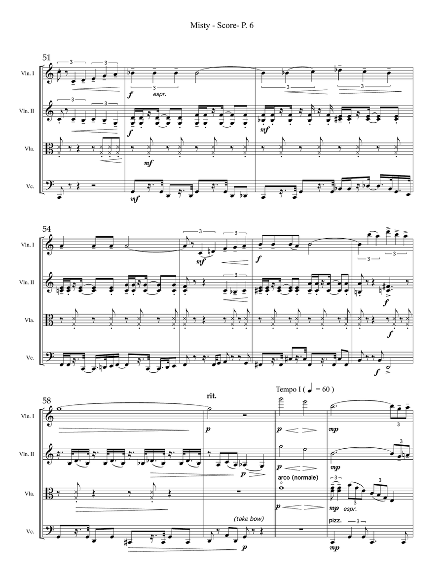 Misty String Quartet scores gallery preview page 6