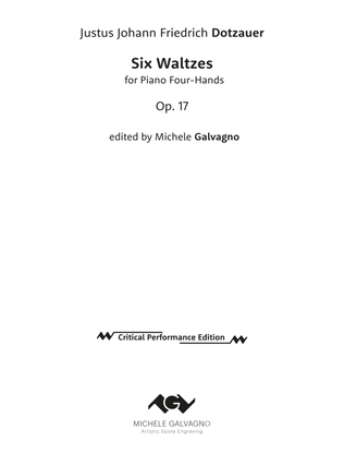 Book cover for Six Waltzes for piano four-hands, Op. 17