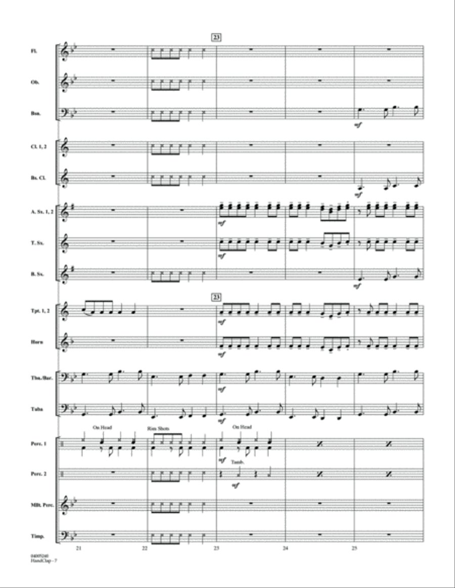 HandClap - Conductor Score (Full Score) Concert Band scores gallery preview page 6