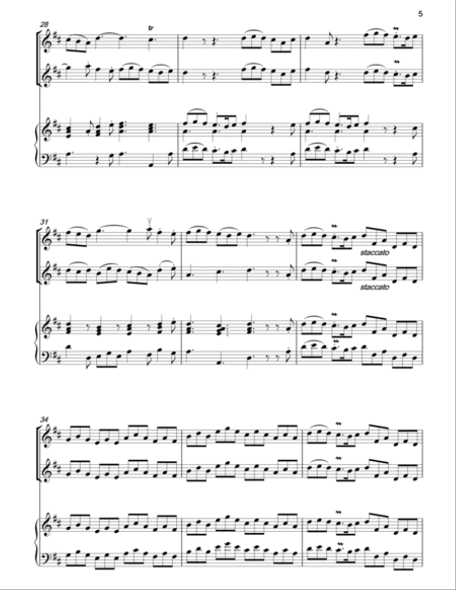 HANDEL Happy We (Acis & Galatea) for two violins & piano Violin Solo scores gallery preview page 5