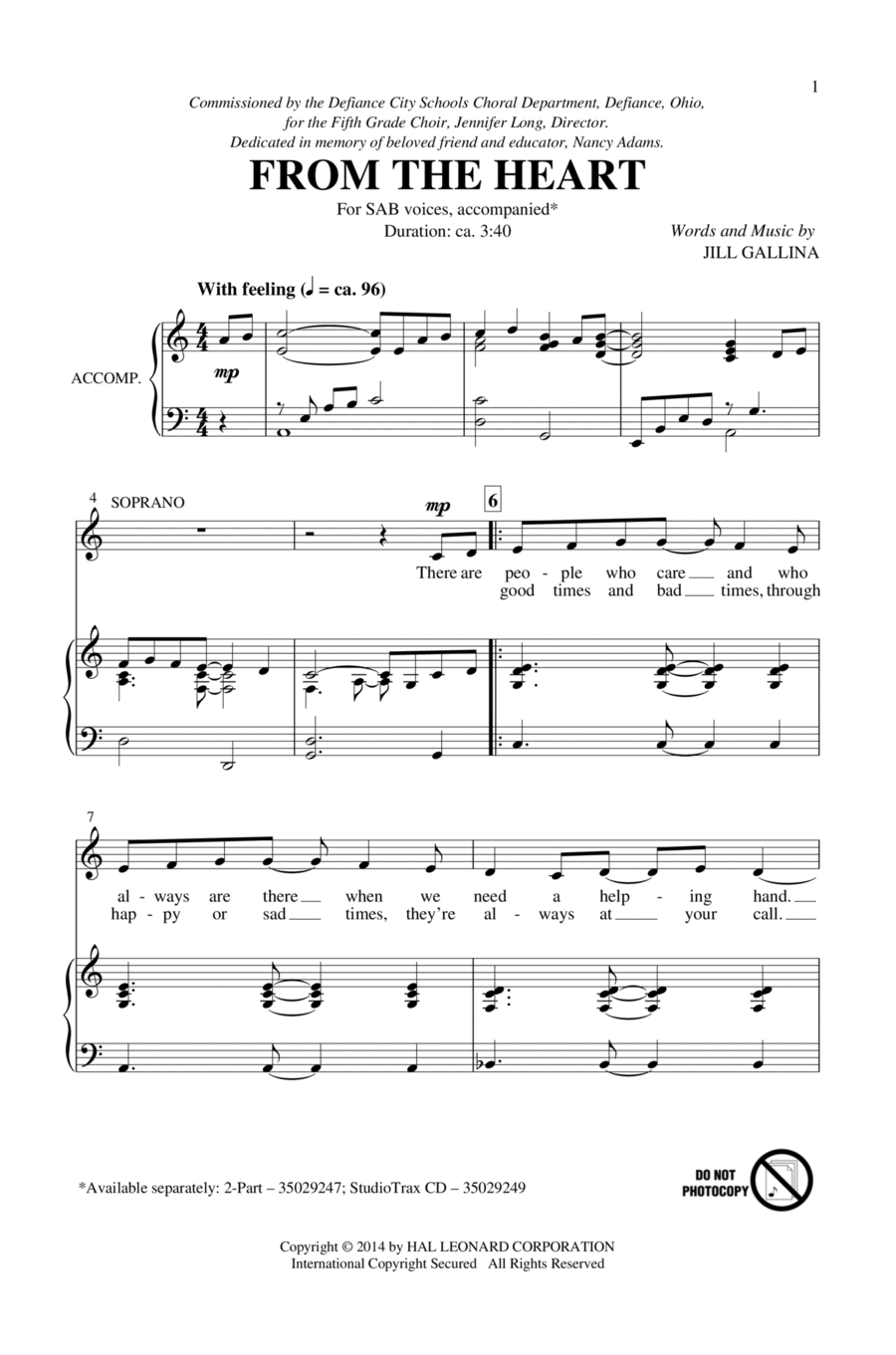 From The Heart 3-Part scores gallery preview page 1