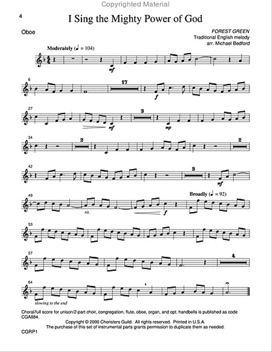 I Sing the Mighty Power of God Reproducible Instrumental Parts Flute scores gallery preview page 4