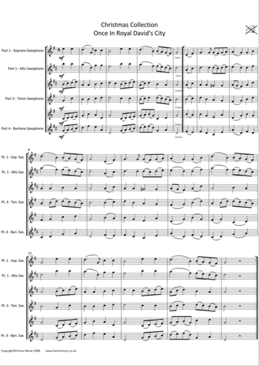 Christmas Collection Christmas Collection Saxophone Quartet scores gallery preview page 2
