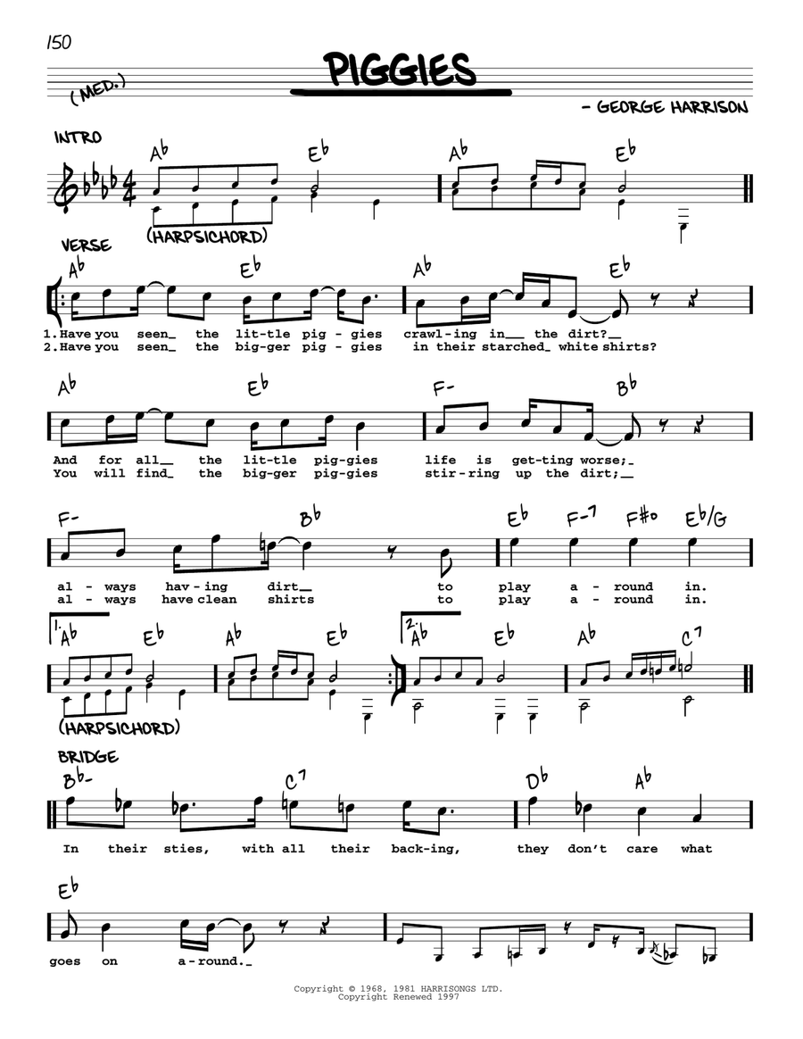 Piggies [Jazz version] Voice scores gallery preview page 1