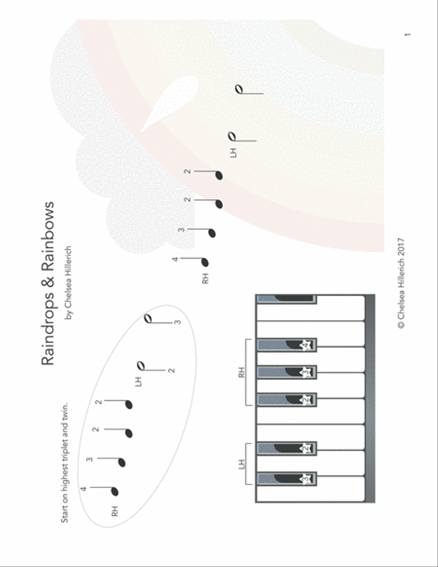 Raindrops and Rainbows – Piano Solo with Accompaniment Easy Piano scores gallery preview page 2