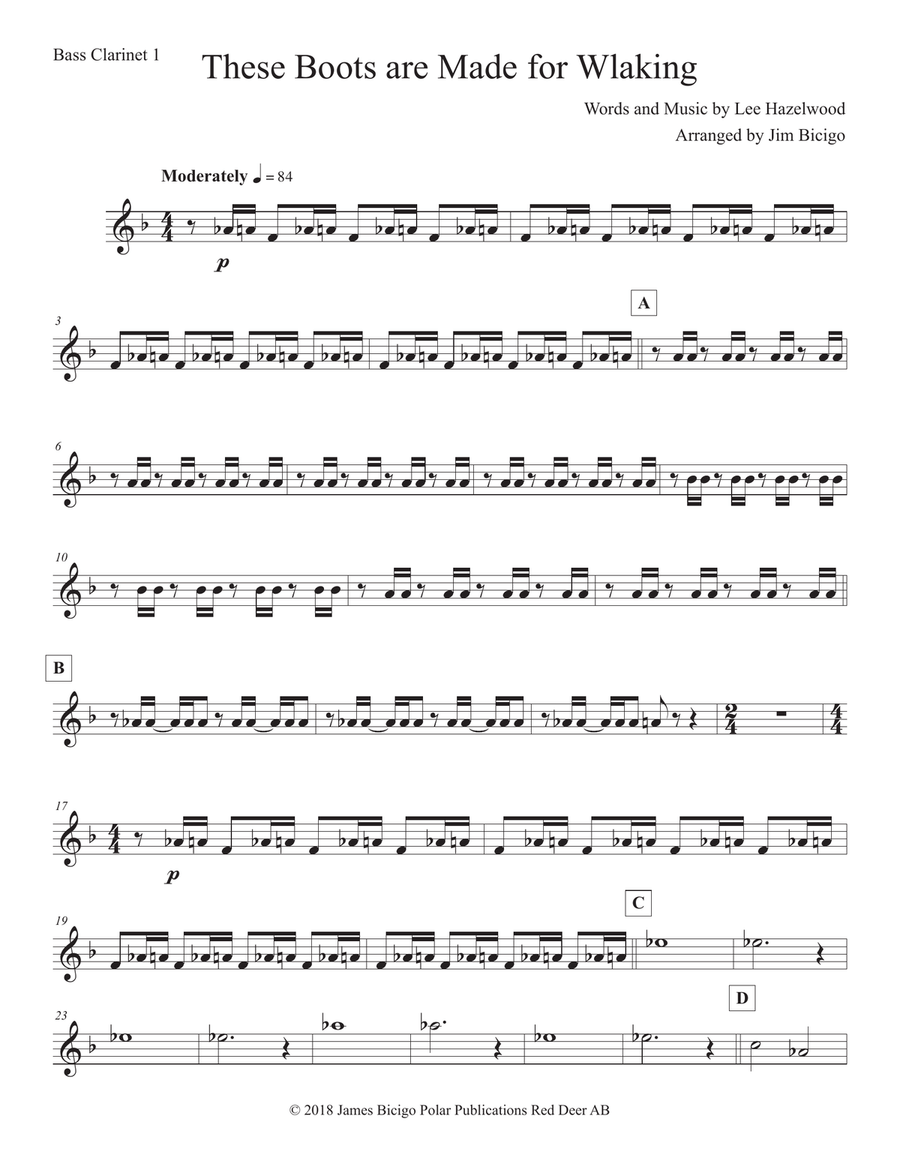 These Boots Are Made For Walkin' Woodwind Quintet scores gallery preview page 6