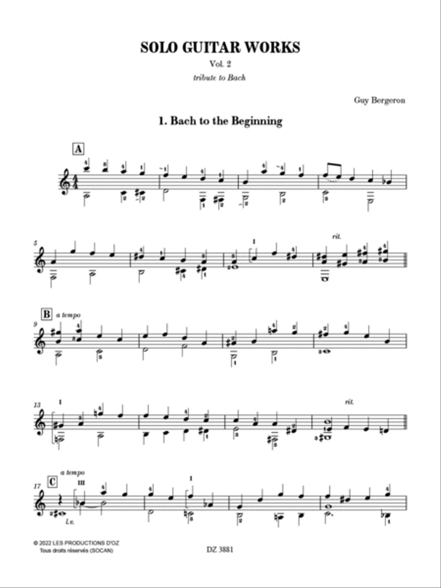 Solo Guitar Works, vol. 2, tribute to Bach image number null