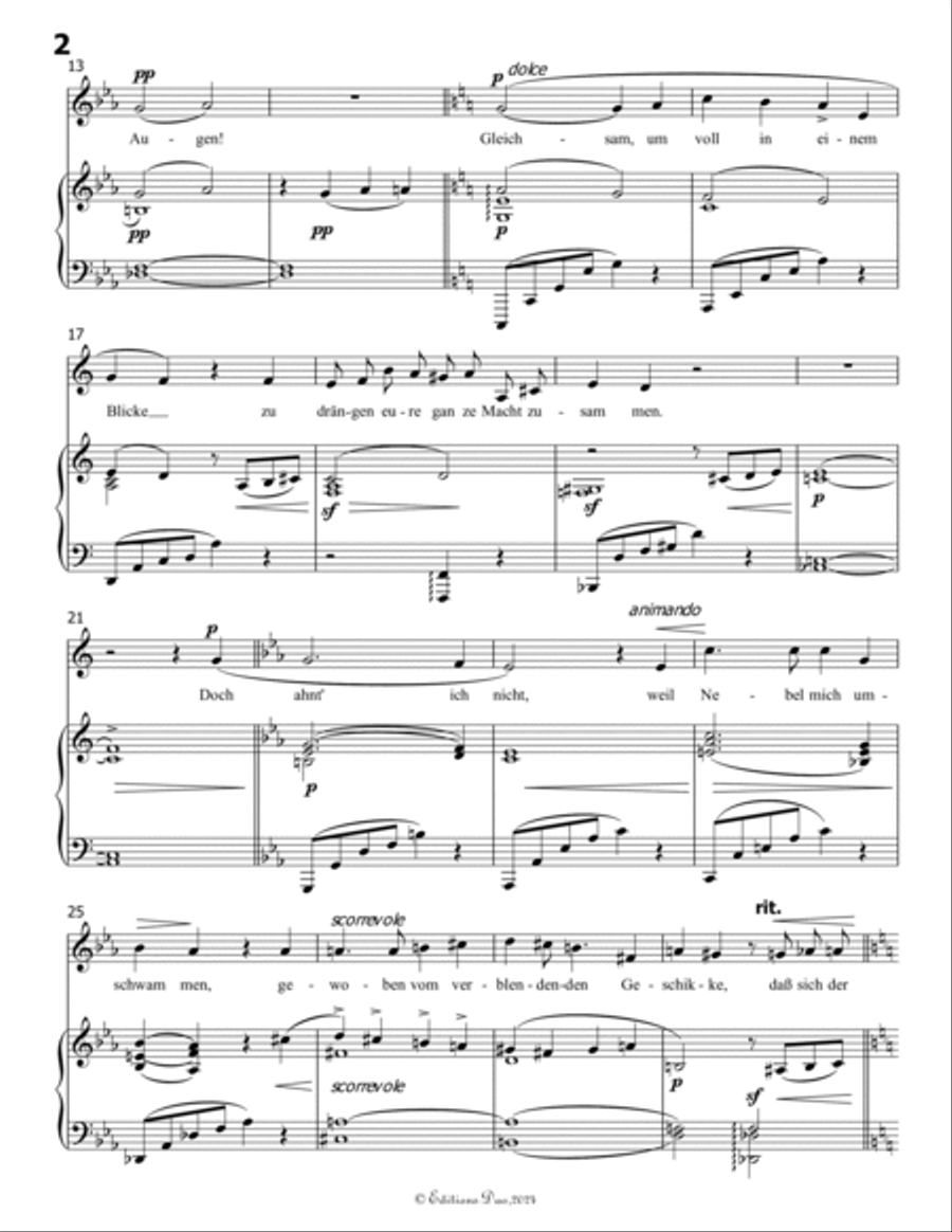 Nun seh ich wohl, by Mahler, in c minor, warum so dunkle Flammen Piano, Vocal scores gallery preview page 4