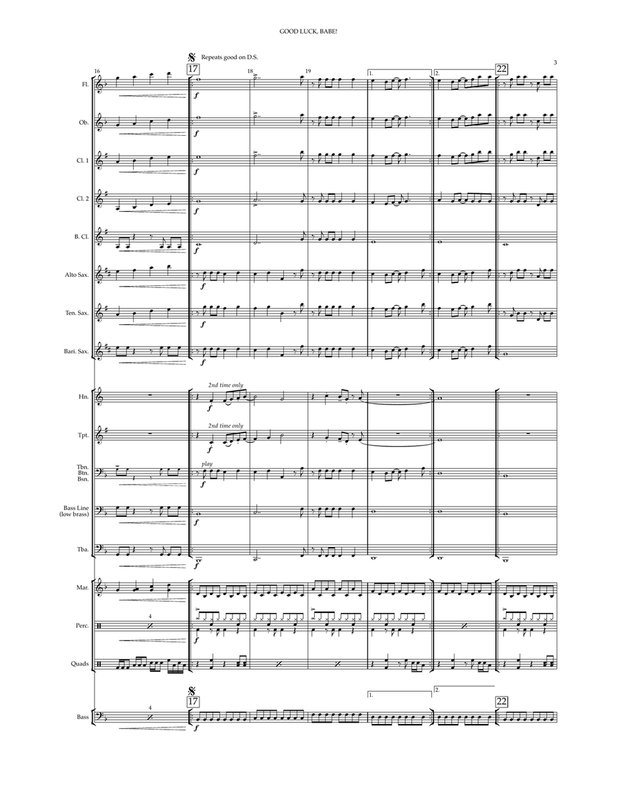 Good Luck, Babe! Marching Band scores gallery preview page 4