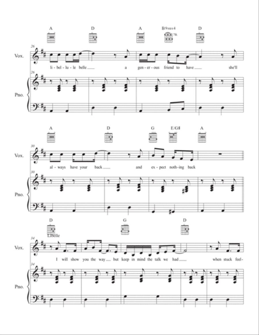 LiBelle Piano, Vocal, Guitar scores gallery preview page 3