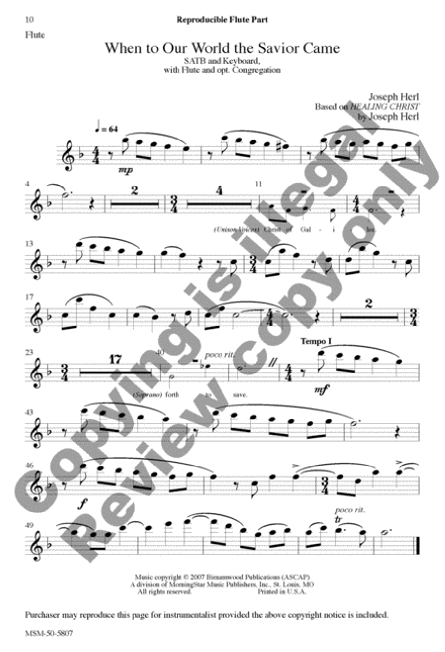 When to Our World the Savior Came 4-Part scores gallery preview page 20
