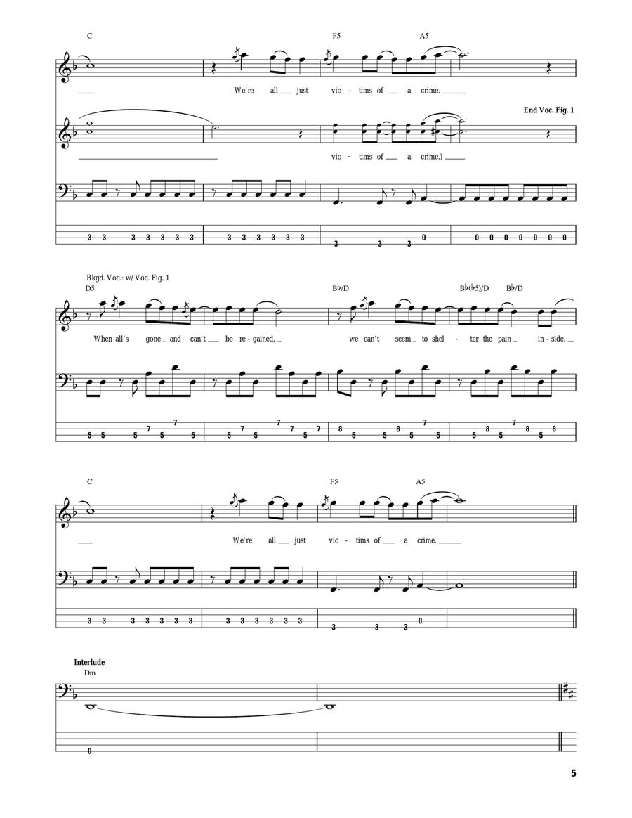 Victim Bass Guitar Tablature scores gallery preview page 5