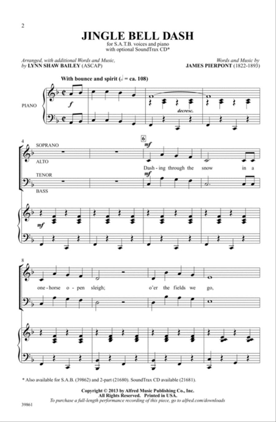Jingle Bell Dash Jingle Bell Dash Choir scores gallery preview page 1