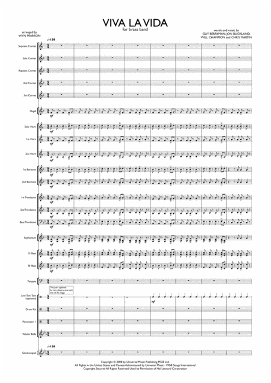 Viva La Vida Viva La Vida Brass Ensemble scores gallery preview page 2