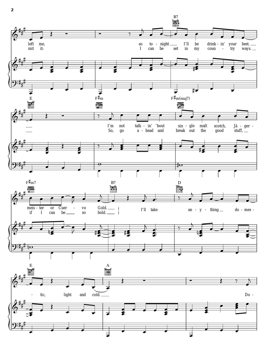 Domestic, Light And Cold Piano, Vocal, Guitar scores gallery preview page 2