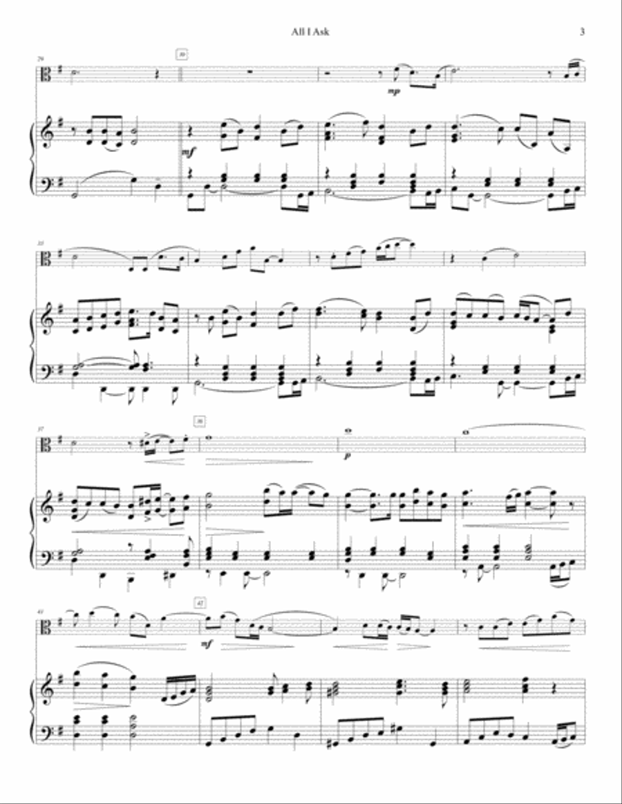 All I Ask All I Ask Viola scores gallery preview page 3