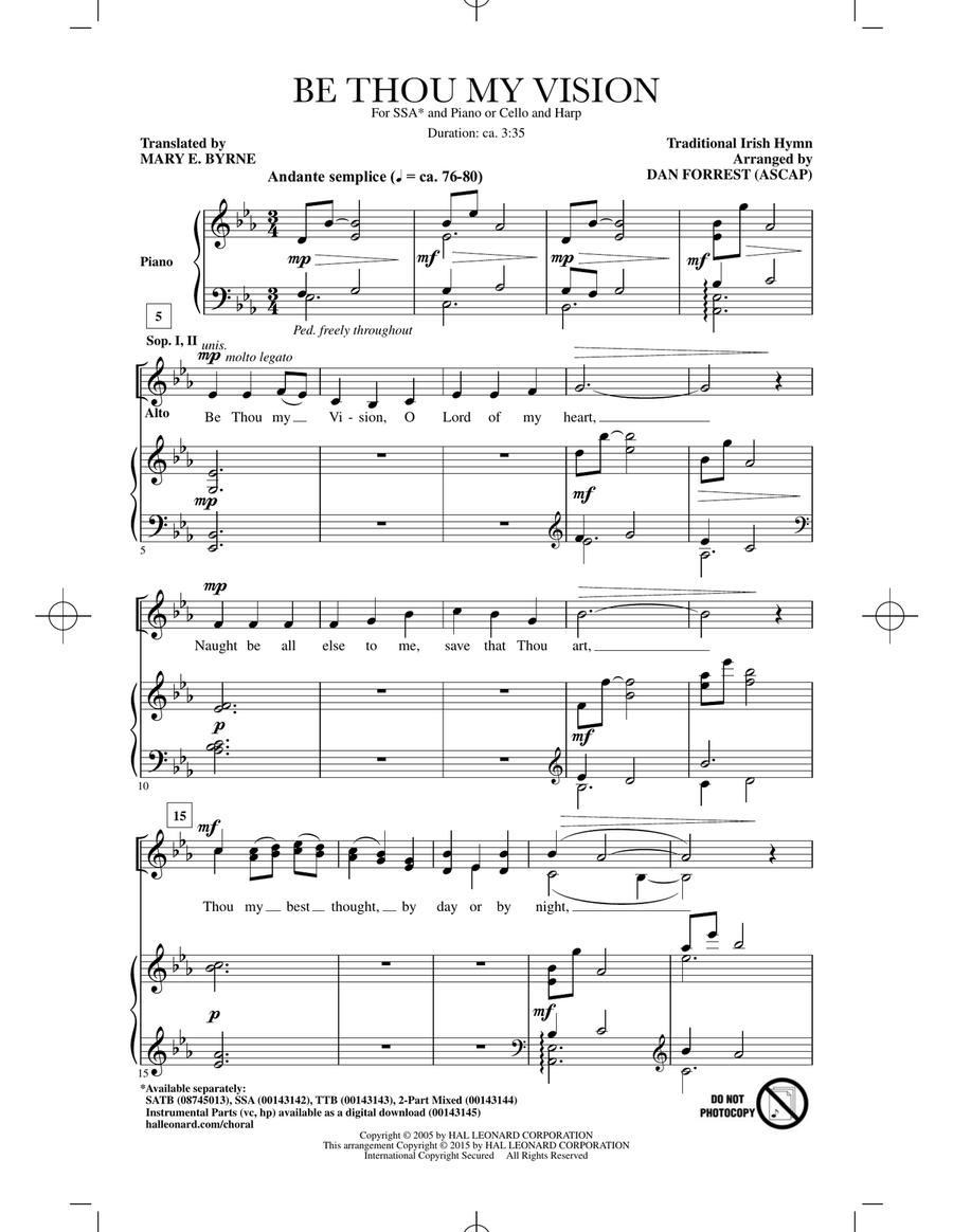 Be Thou My Vision SSA scores gallery preview page 1