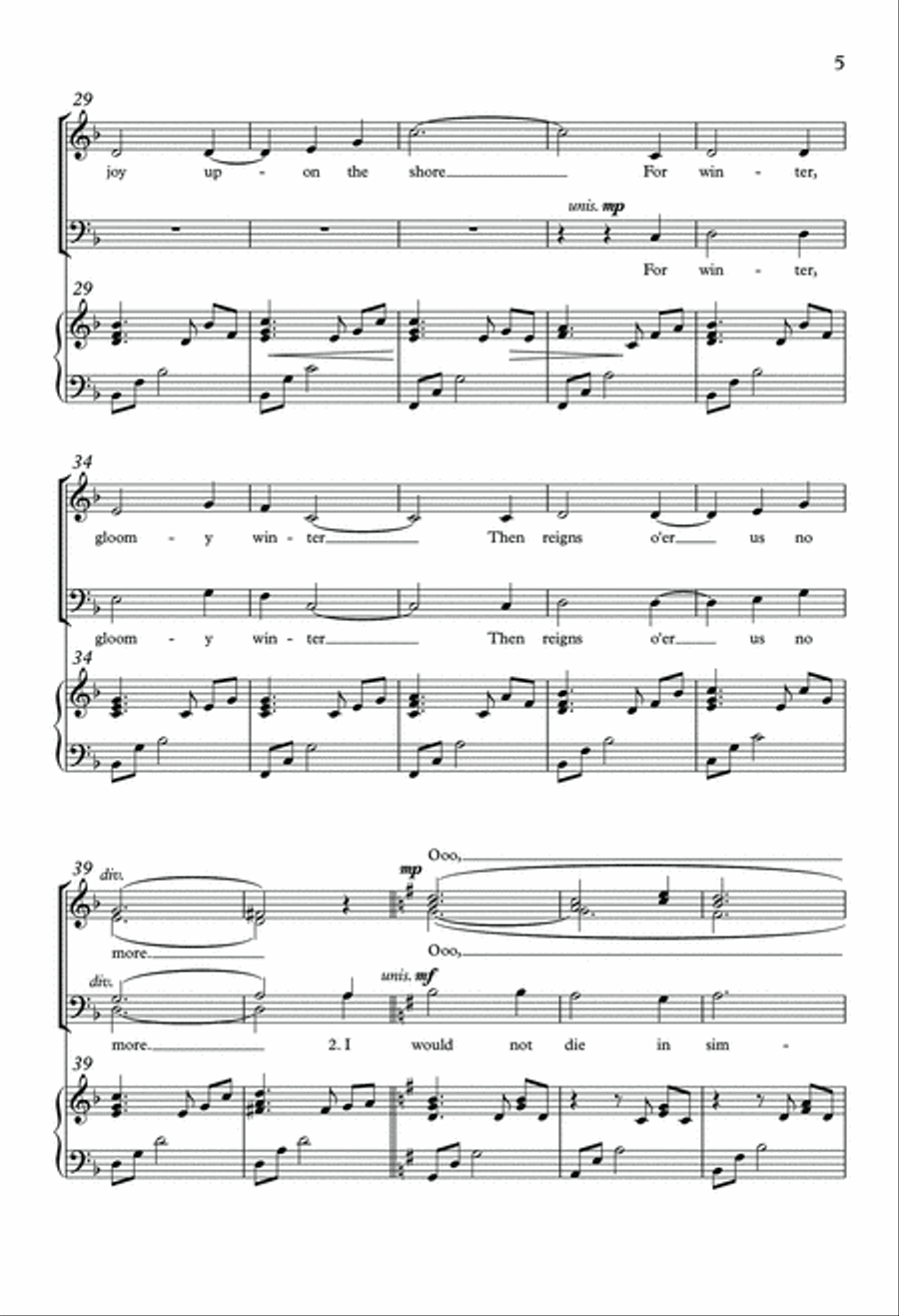 I Would Not Die in Springtime 4-Part scores gallery preview page 4