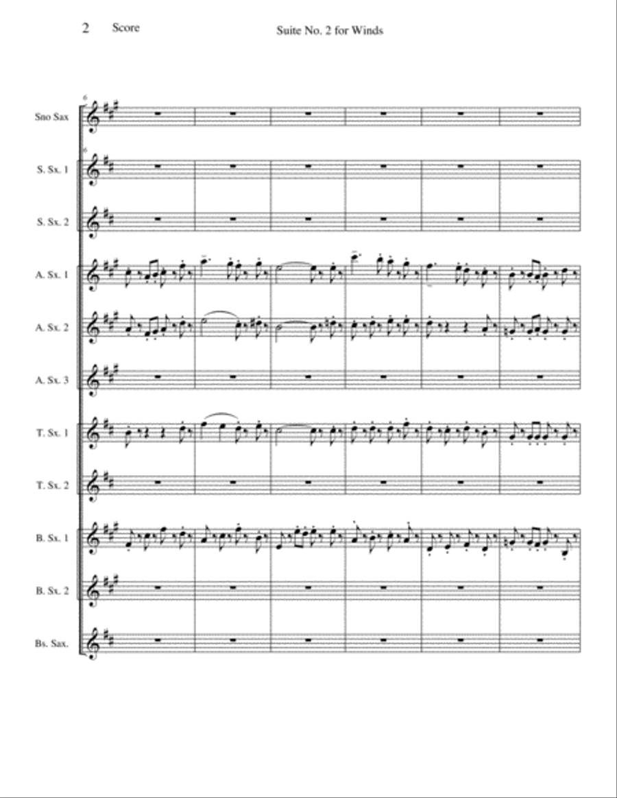 Suite No. 2 for Winds Woodwind Ensemble scores gallery preview page 2