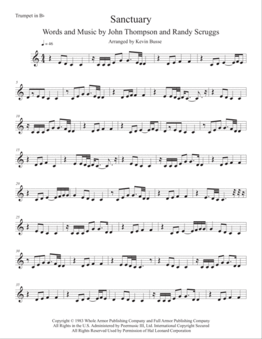 Sanctuary Trumpet Solo scores gallery preview page 1