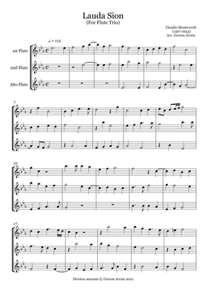 Lauda Sion - Claudio Monteverdi, for Flute Trio Score and Parts
