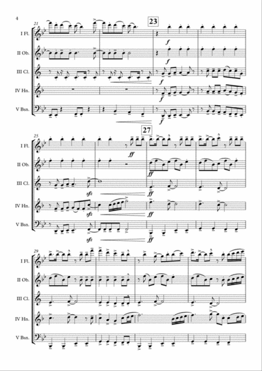 Shut Up And Dance Woodwind Quintet scores gallery preview page 5