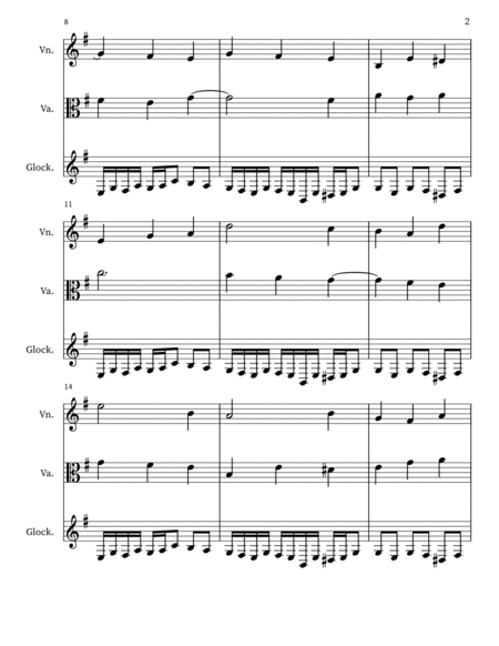 Z 44 for Violin, Viola, Glockenspiel