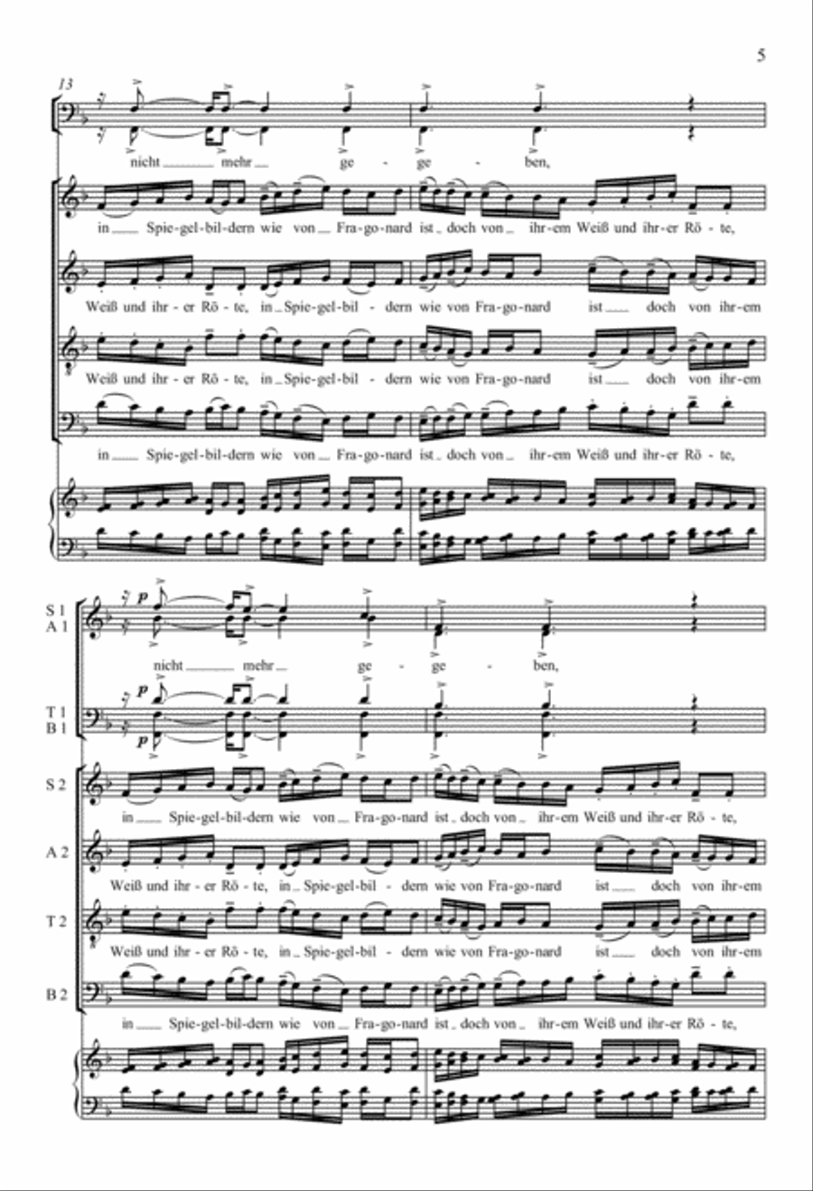 Rilke Songs: 3. Die Flamingos Divisi scores gallery preview page 5